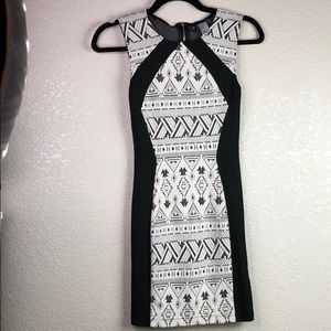H&M black and white body con dress